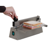 GPS - Hand-operated heat sealer fully constructed of stainless steel, making it a hygienic sealer, ideal for packaging delicate food products. The GPS sealer meets all quality standards used in food industry and offers you a versatile and compact packaging system, producing a strong 1 mm bag cut-off seal. Ideal in combination with GPS bags.