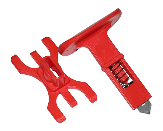 Knife holder complete - This Spring-loaded knife holder including knife is equipped on the Audion Sealkid, Sealboy, Sealboy Magneta, Magneta and Industrial Magneta tabletop sealers. Keeping this spare part in stock contributes to a high packaging quality and continuity of your production process.