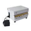 Lamino - Compact semi automatic table-top heat sealer ideal for sealing laminated film types. Seal time and seal temperature can easily be adjusted on the digital control panel. A consistent strong crimped 13 mm profile seal effectively prevents delamination of the film and ensures the quality conservation, protection and preservation of your products. Not suitable for films made of 100% polyethylene (PE) or laminated films with PE on the outer side, as this may melt on the sealing bars.