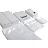 Polythene LDPE bags - Polythene bags for repackaging and/or product bundling, convenient for versatile use. The bags are transparant and have a bottom seal. They are 100% recyclable and come in white boxes. All LDPE bags are food safe. Thickness 50 micron (medium strength).