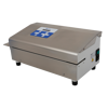 Contimed D 660 - This tabletop stainless steel band sealer (non-validatable) seals PE, PP, PA/PE, header cards and other heat sealable alu laminate pouches. The D 660 produces a strong 9 mm seal and the digital LCD display facilitates adjustment of seal temperature and seal temperature alarm. Speed: 8 mtr/minute. Integrated cooling (for sealing PE). Compatible to DIN 58953-7. 