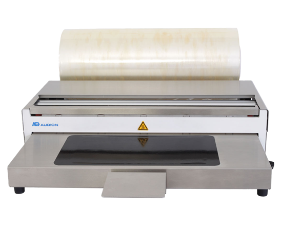ASW 450 - The Audion Stretch Wrapper is a compact and easy-to-use wrapper for packaging food products with an attractive and presentable end result.  This wrapper distinguishes itself on the market for its solid and high quality. The adjustable temperature, heated cutiing wire and film roll brake ensure an effortless wrapping process with high quality end results. Ideal for use in fresh food stores, supermarkets, butcher and deli shops, enabling you to easily produce up to 4 packages per minute. 